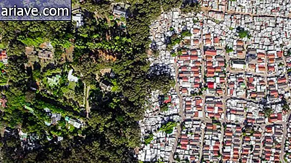 ड्रोन के साथ, अमीर और गरीब आवास के बीच फोटोग्राफर रिकॉर्ड विपरीत है