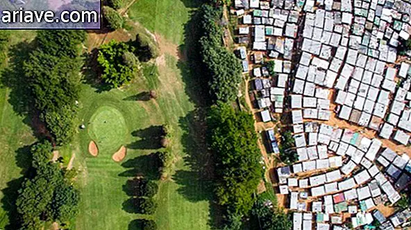 Cu drone, fotograful înregistrează contrastul dintre locuințele bogate și cele sărace