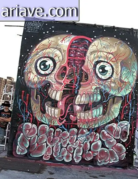Artista 'disecciona' personajes en dibujos de graffiti