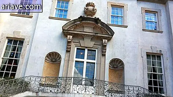 Detail der Fassade des Hauses.