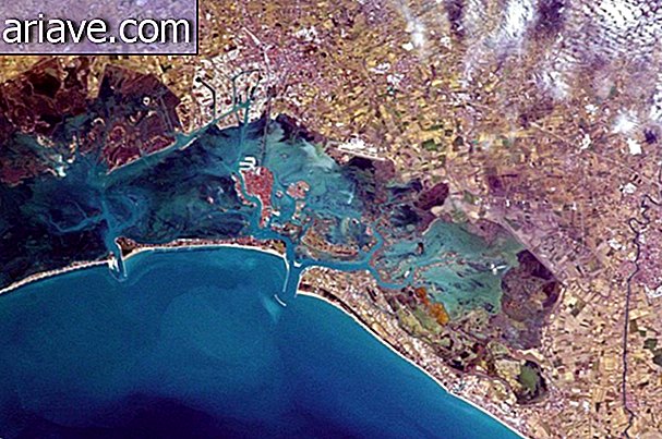 Venezia, galleggiante, collegata alla terraferma da una linea sottile