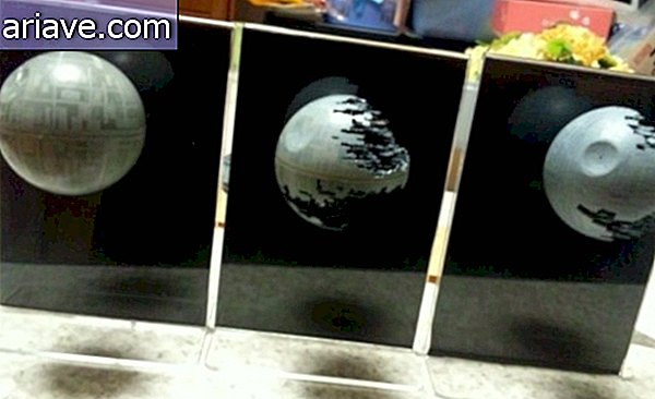 Oglejte si Death Star, narejeno z žogo za ping pong