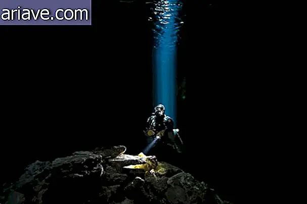 Operatore subacqueo sotto il mare