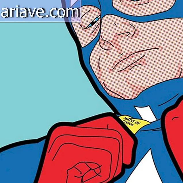 Illustrator hace dibujos de superhéroes en situaciones cotidianas