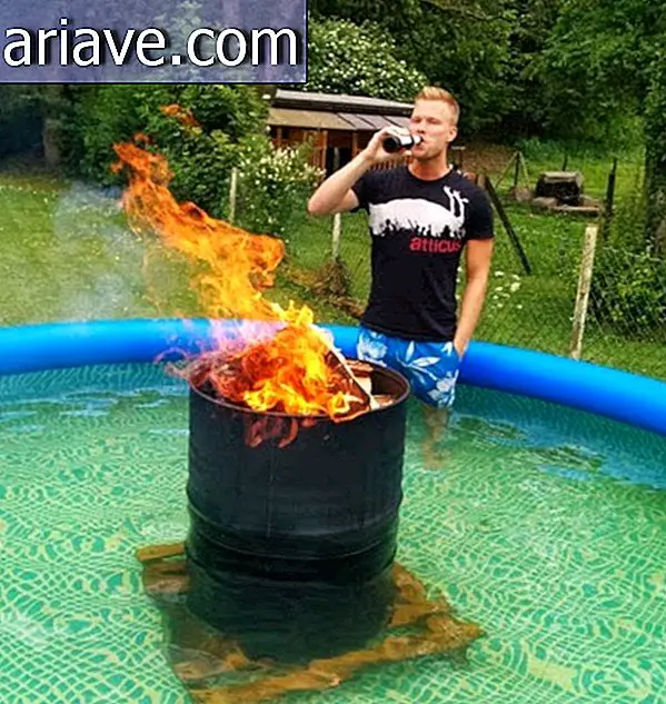 Brann gropen inne i bassenget
