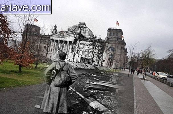 Fantastiske bilder blander WWII Europa med dagens