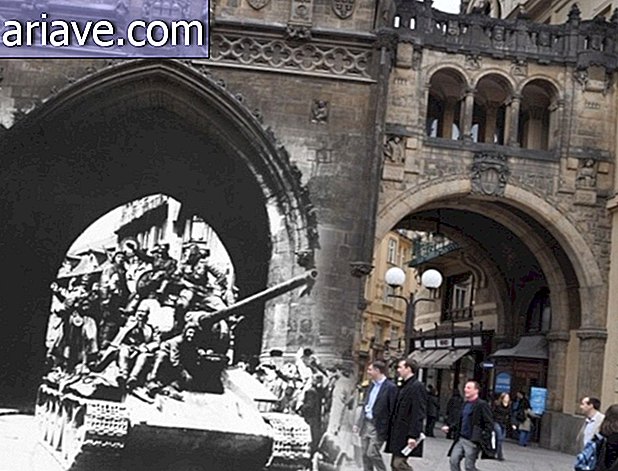 Fantastiske bilder blander WWII Europa med dagens
