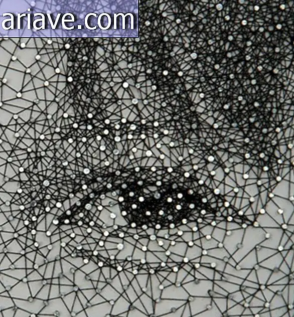 Tangle of lines and nails turn into amazing portraits