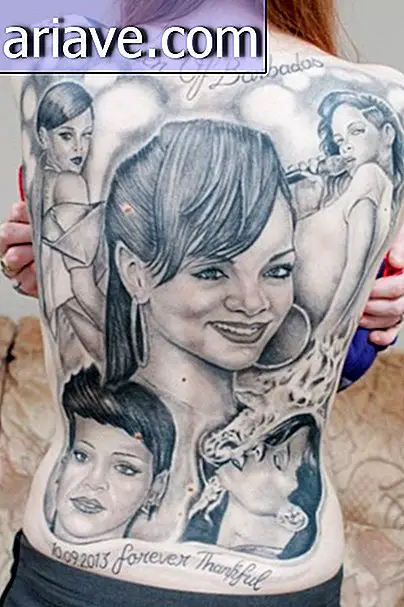 Le superfan de Rihanna a recouvert son corps de tatouages ​​en l'honneur du chanteur