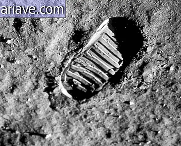 Man's footprint on the moon