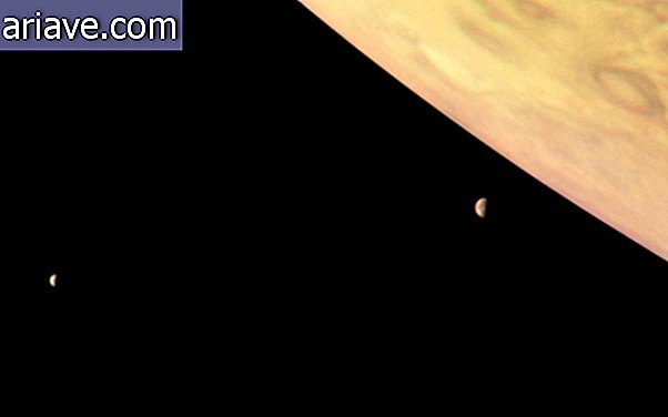 Foto de Júpiter, Io y Europa