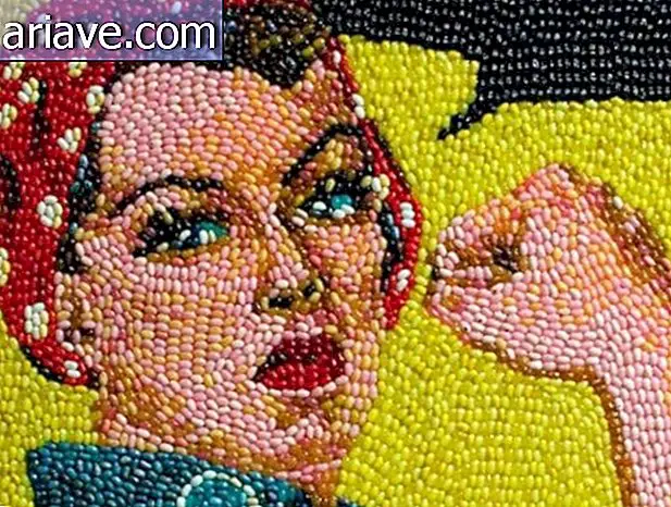 Artista crea imágenes increíbles con miles de caramelos de goma