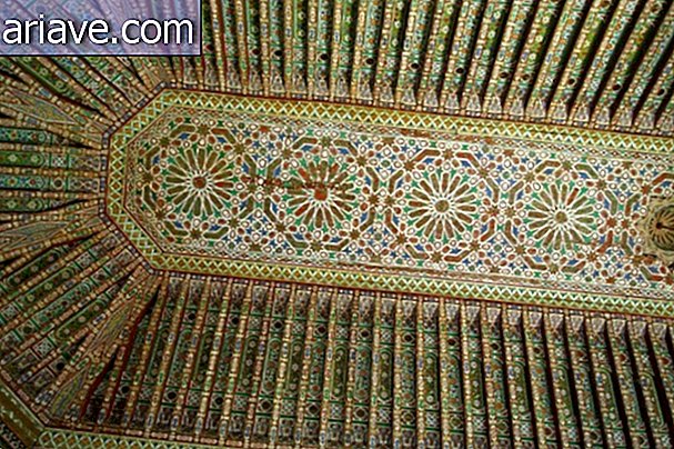 Detaliu de tavan în interiorul Palatului El Bahia