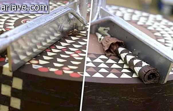 Designere skaber udskæring af chokolade med geometriske former