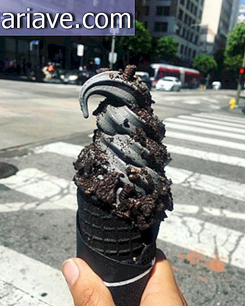 Tidak mungkin untuk tidak meleleh ke dalam es krim hitam yang indah ini