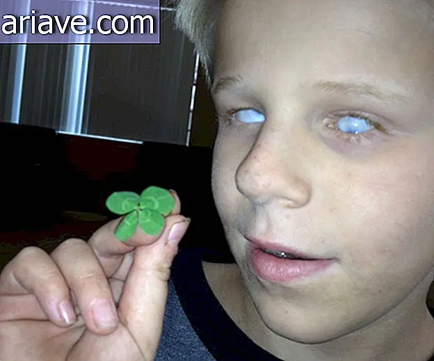 Blind boy with clover