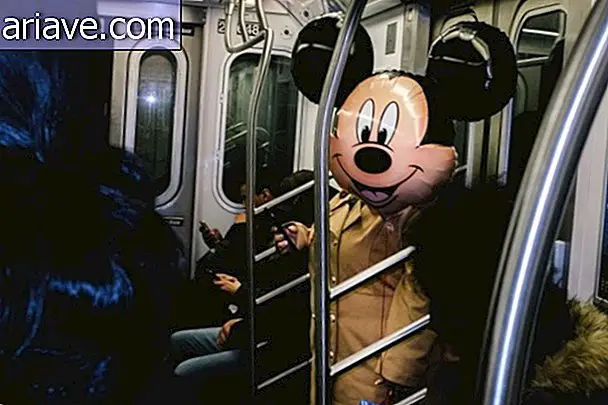 Mickey đi bằng xe buýt