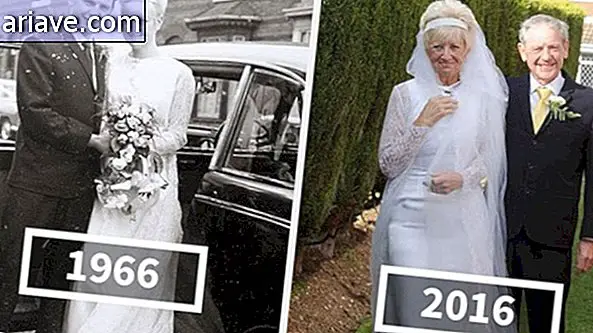 Pri príležitosti osláv 50 rokov manželstva majú pár rovnaké oblečenie ako v roku 1966