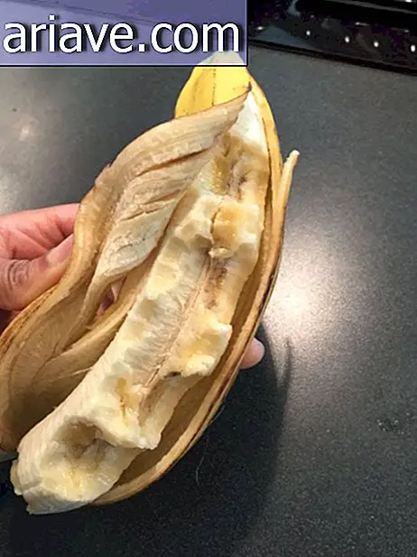 Half eaten banana