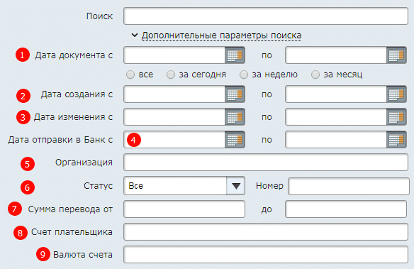 фильтры валютных переводов